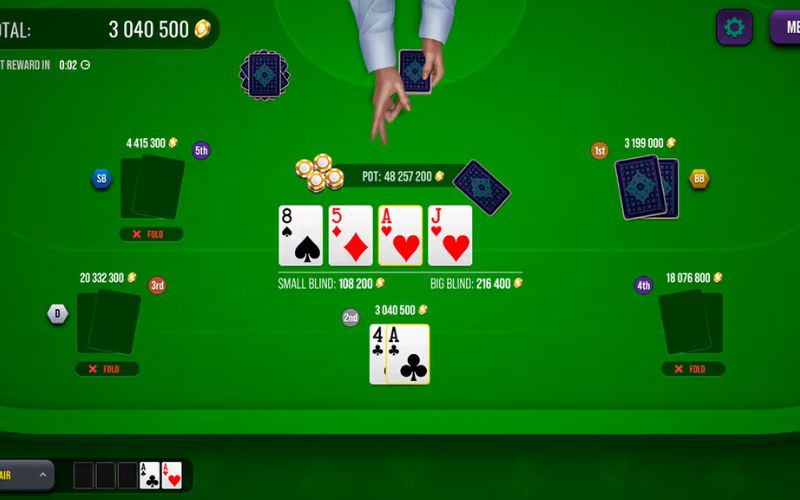 Người chơi trải nghiệm game bài trong sảnh cá cược