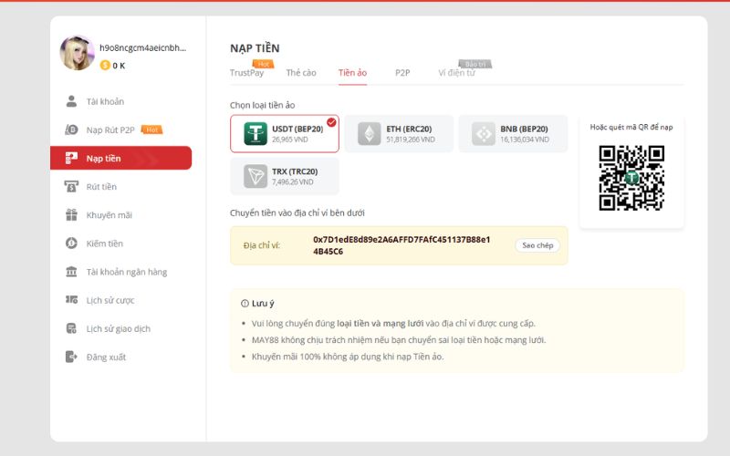 Danh sách ngân hàng hỗ trợ nạp tiền tại Bayclub